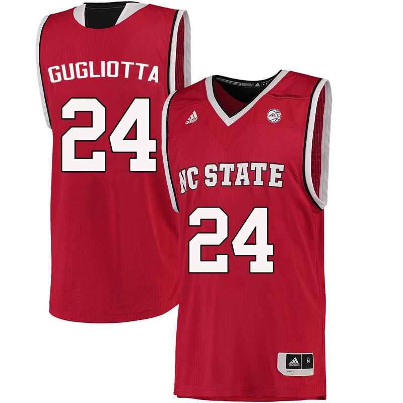 Men NC State Wolfpack #24 Tom Gugliotta College Basketball Jerseys-Red